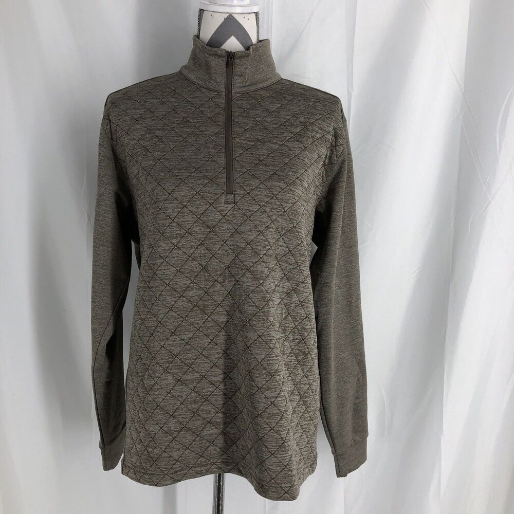 Juniper Golf Course Antigua 1/4 Zip Pullover Sweatshirt Brown Medium